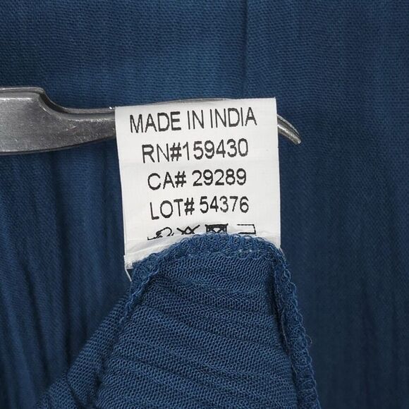 Elan Mini Dress Size SMALL Blue Teal Tiered Ruffle Swing Wide Long Sleeves - Picture 8 of 9